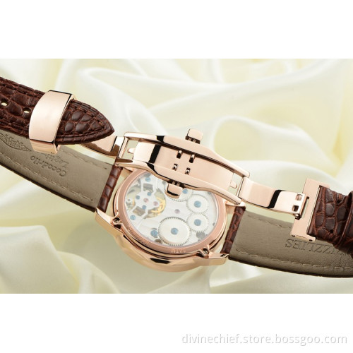 2016 New Style Customize High End Genuine Crocodile Leather Real Tourbillon Lady Watch
